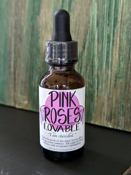 Pink Roses Dropper Bottle